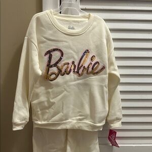 Barbie Ivory Sweatshirt with Glitter Logo